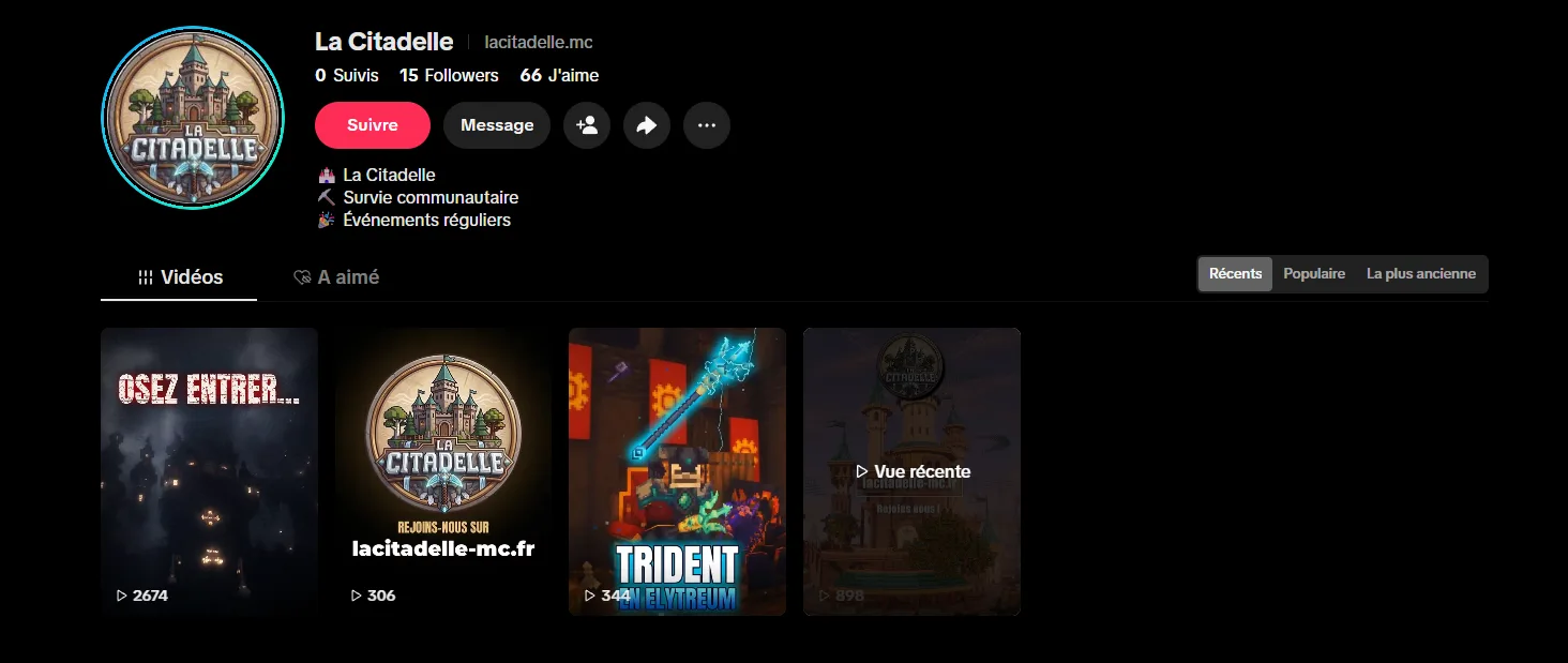 Le compte TikTok de La Citadelle