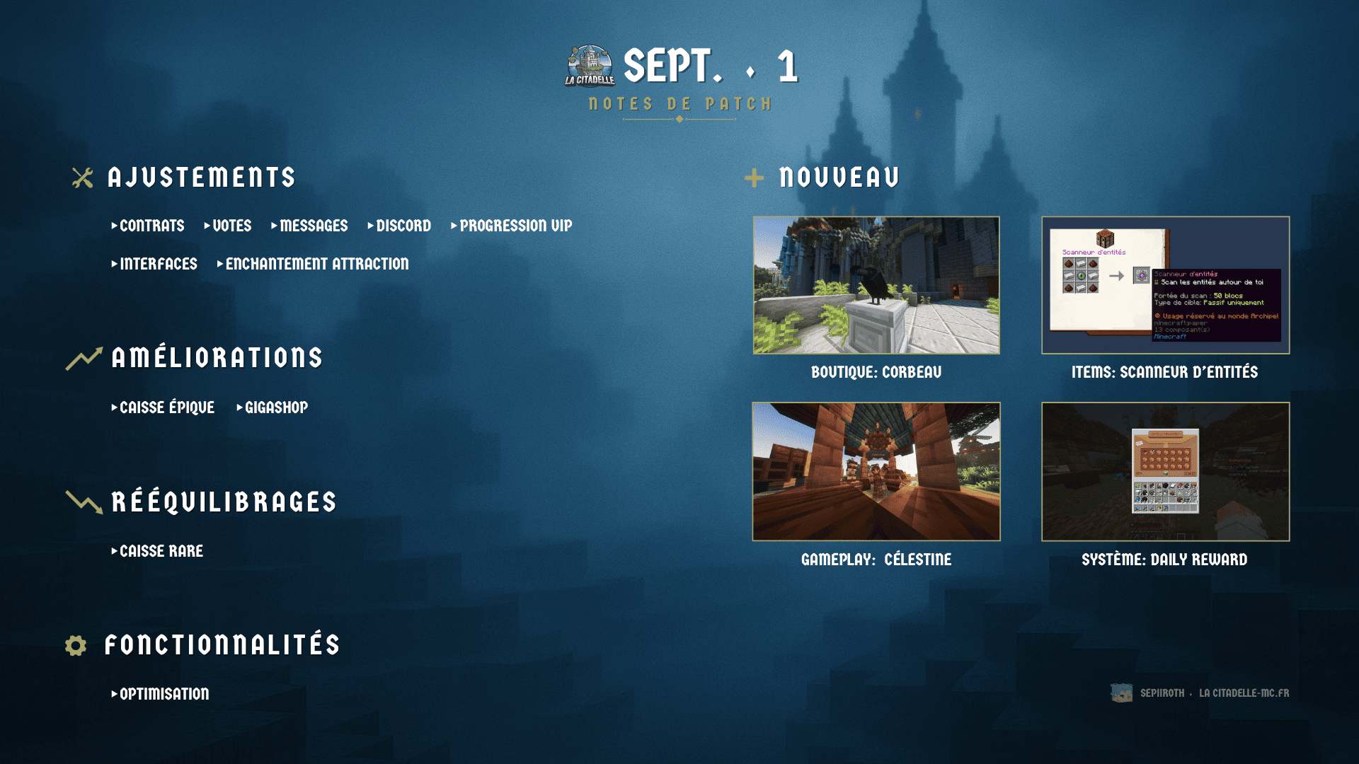Notes de patch - Sept. ⬪ 1
